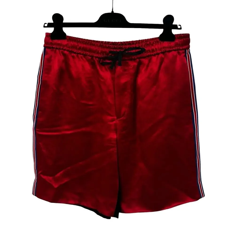 Gucci GG Star Acetate Red Black Drawstring Boxing Shorts Mens 46 / US 36 Small